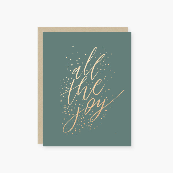 all the joy gold foil christmas card