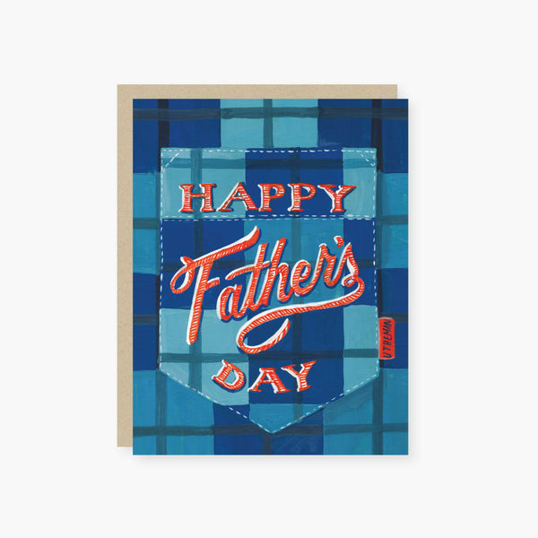 plaid pocket father's day card