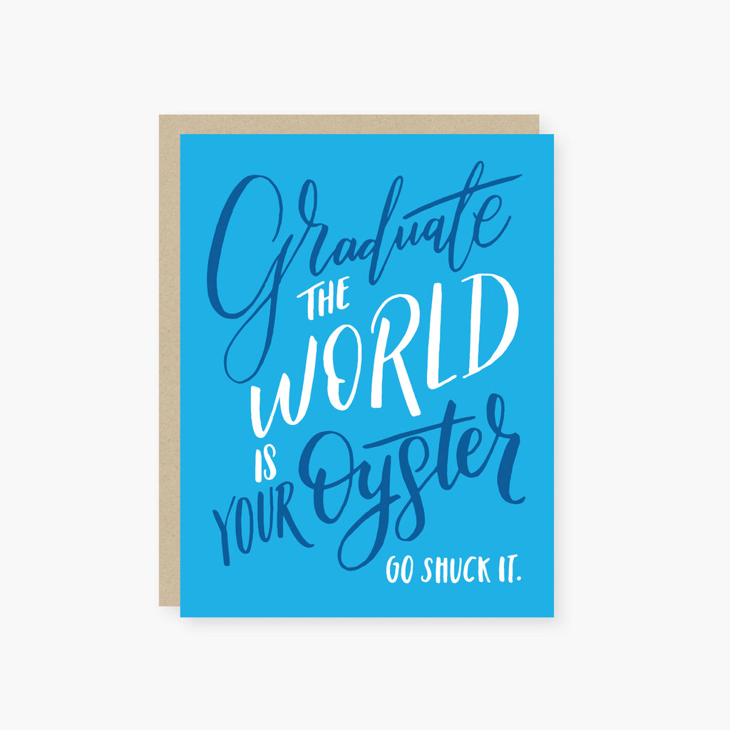 world is your oyster graduation card