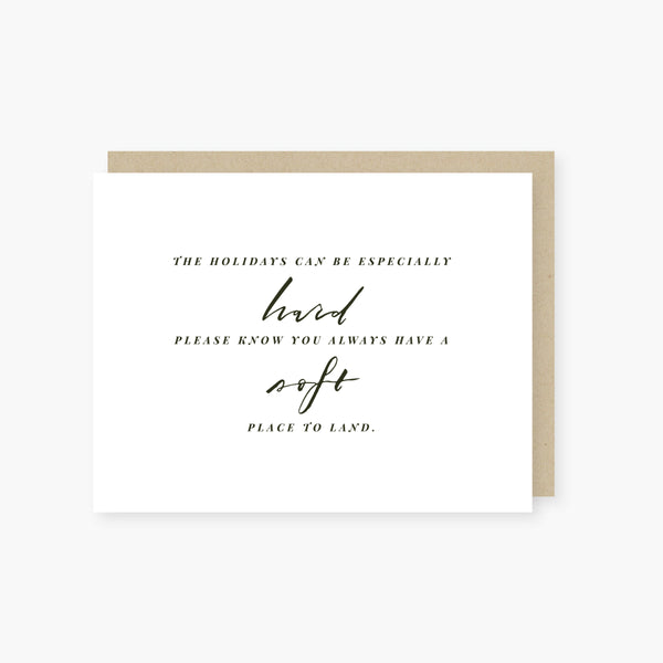 soft place to land empathy holiday card