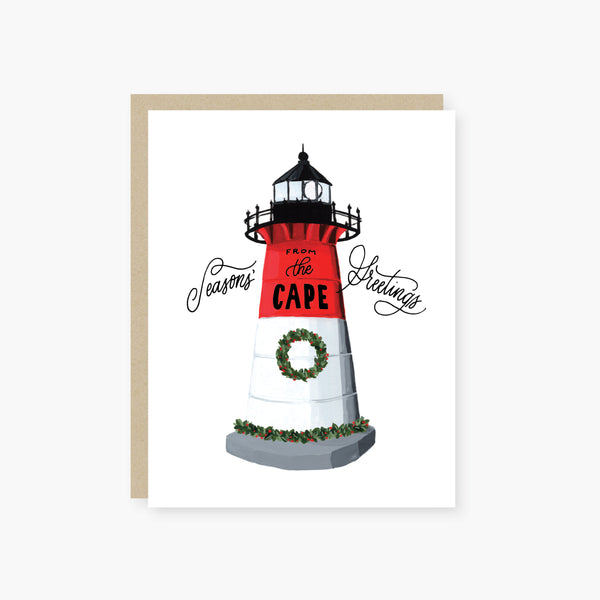 seasons greeting from the cape (nauset lighthouse) holiday card