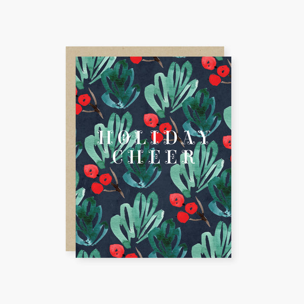 holiday cheer bright watercolors holiday card
