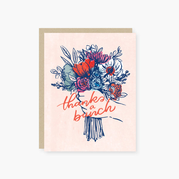 thanks a bunch florals thank you card