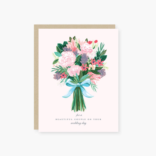 beautiful bouquet wedding card
