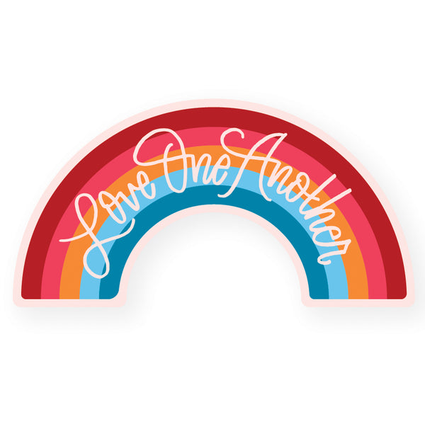 love one another rainbow sticker