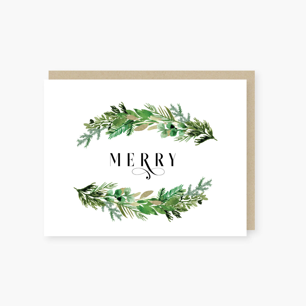 merry greens holiday card