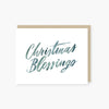christmas blessings watercolor lettering card