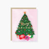 bright christmas tree foil holiday card