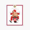 Enjoy the holiday ride with Santa Greeting Card