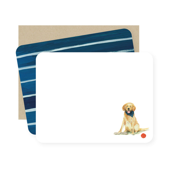 Happy Golden Lab flat note card set