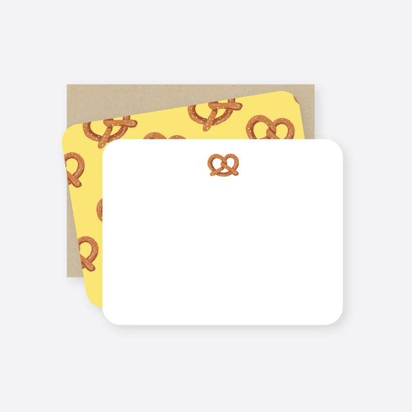hot pretzel flat notecard set