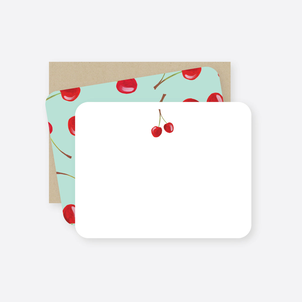 sweet cherries flat notecard set