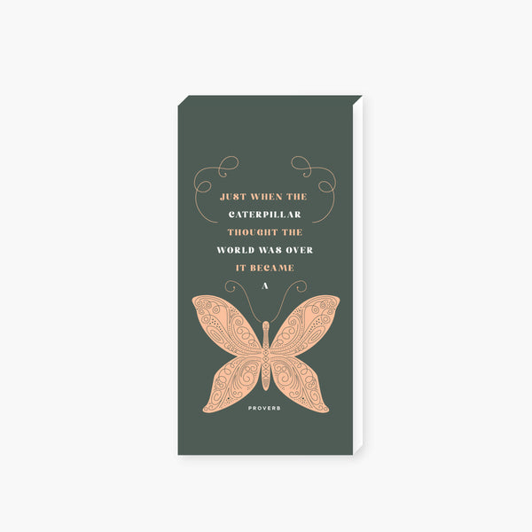 butterfly proverb fold over note pad