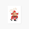 joy riding santa on motorcycle foil holiday pocket journal