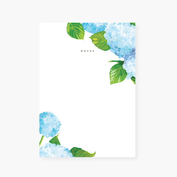 hydrangea blooms chubby note pad