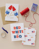 Happy 4th hotdog and flag 4th of July Card