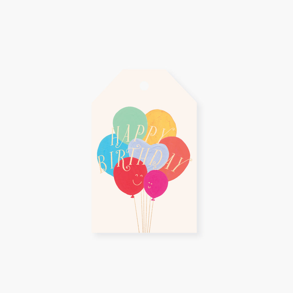 2021 Co. x Holiday Junkie happy birthday balloons gift tag set