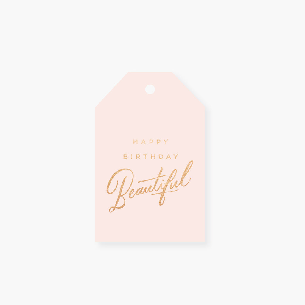 happy birthday beautiful gift tag set