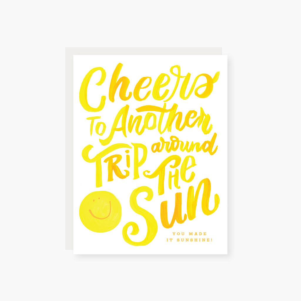 trip around the sun birthday card