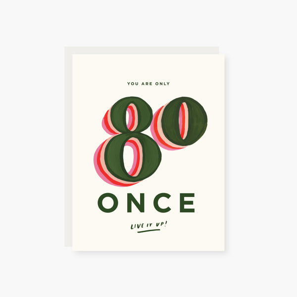 you are only 80 once birthday card