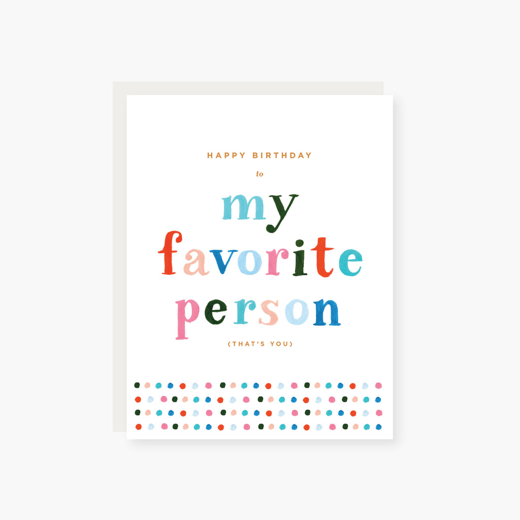 my favorite person birthday card