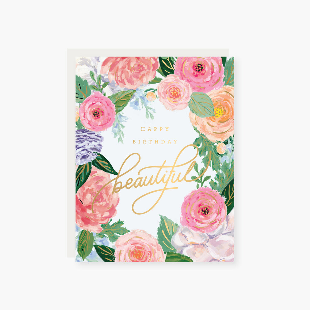Pastel Florals Happy Birthday Beautiful Birthday Card