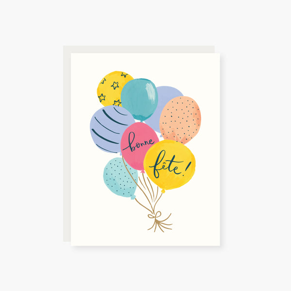 Bonne Fete Balloon Bouquet Birthday card
