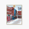 Snowy New England town greeting card