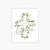 floral cross baptism card