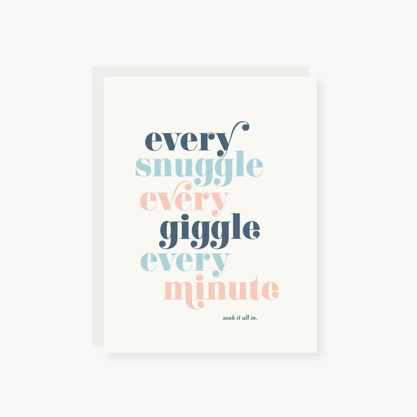 every snuggle every giggle baby card
