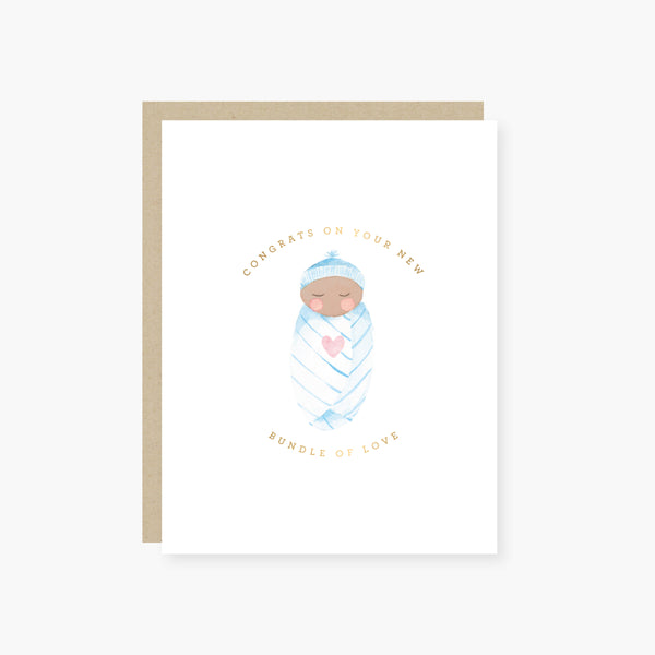 Bundle of Love Blue New Baby Card
