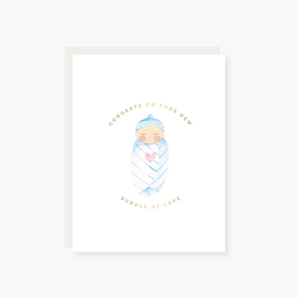 Bundle of Love Blue New Baby Card