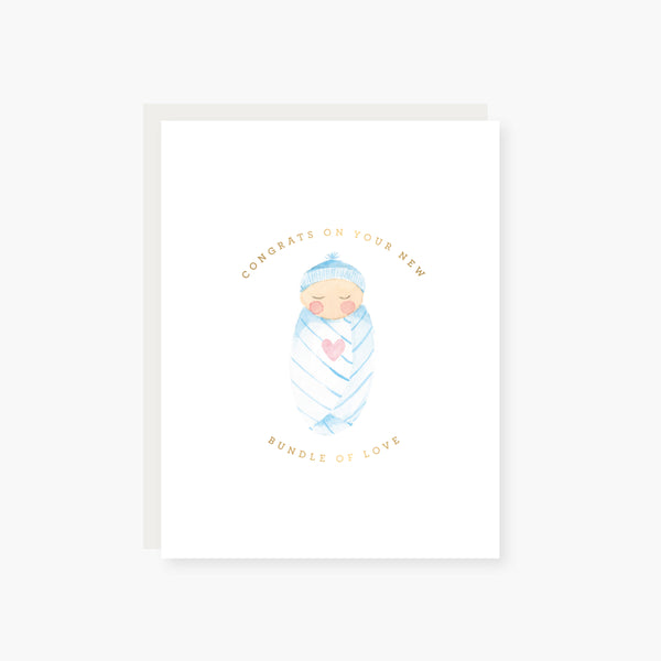 Bundle of Love Blue New Baby Card