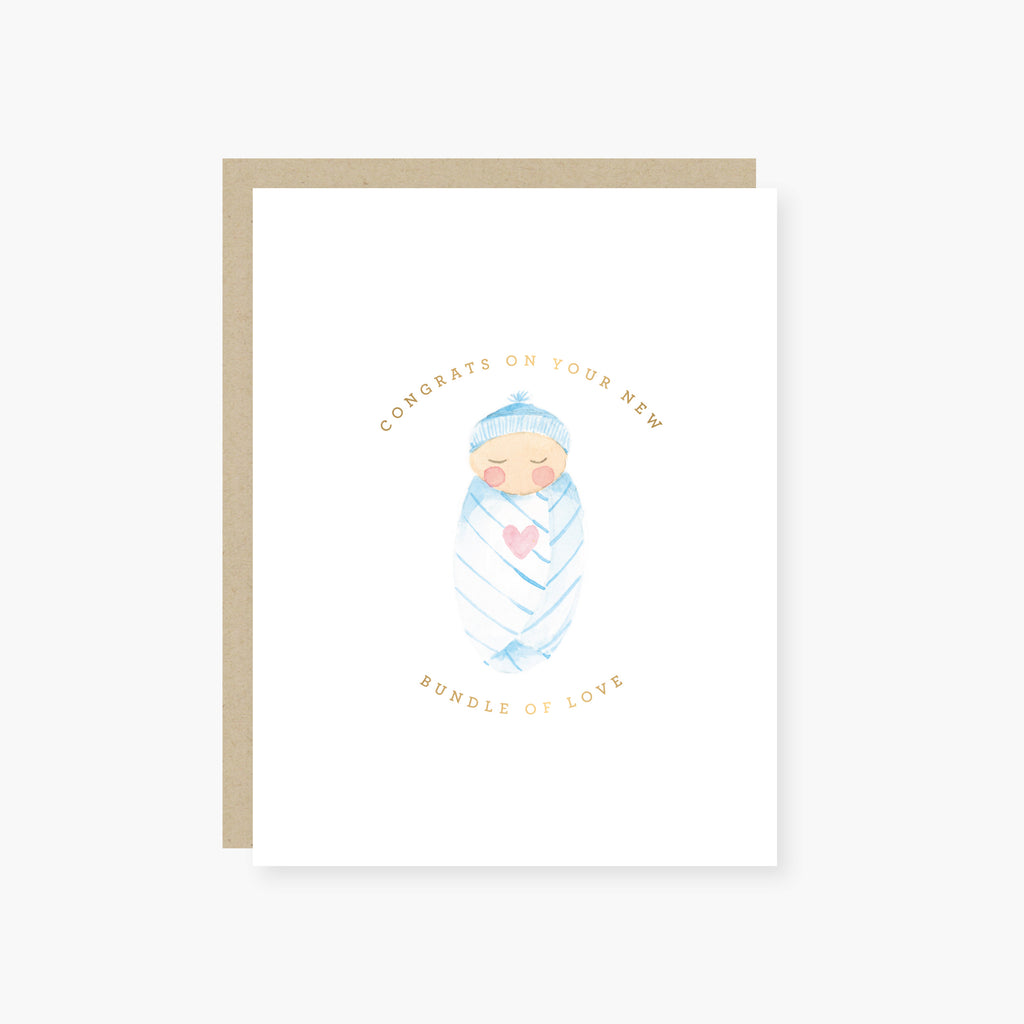 Bundle of Love Blue New Baby Card
