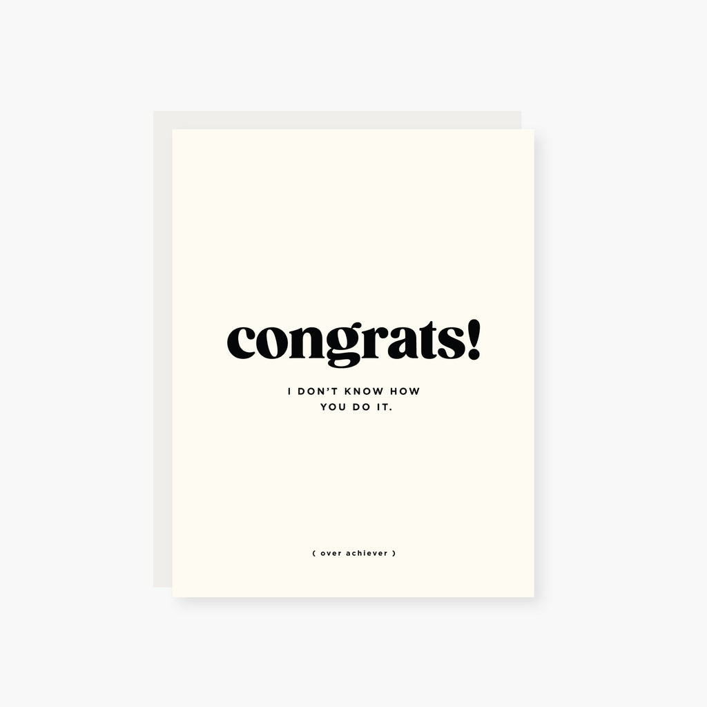 congrats over achiever congratulations card