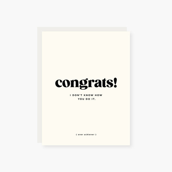 congrats over achiever congratulations card