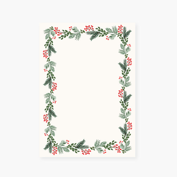 Evergreen Garland Holiday Chubby Notepad
