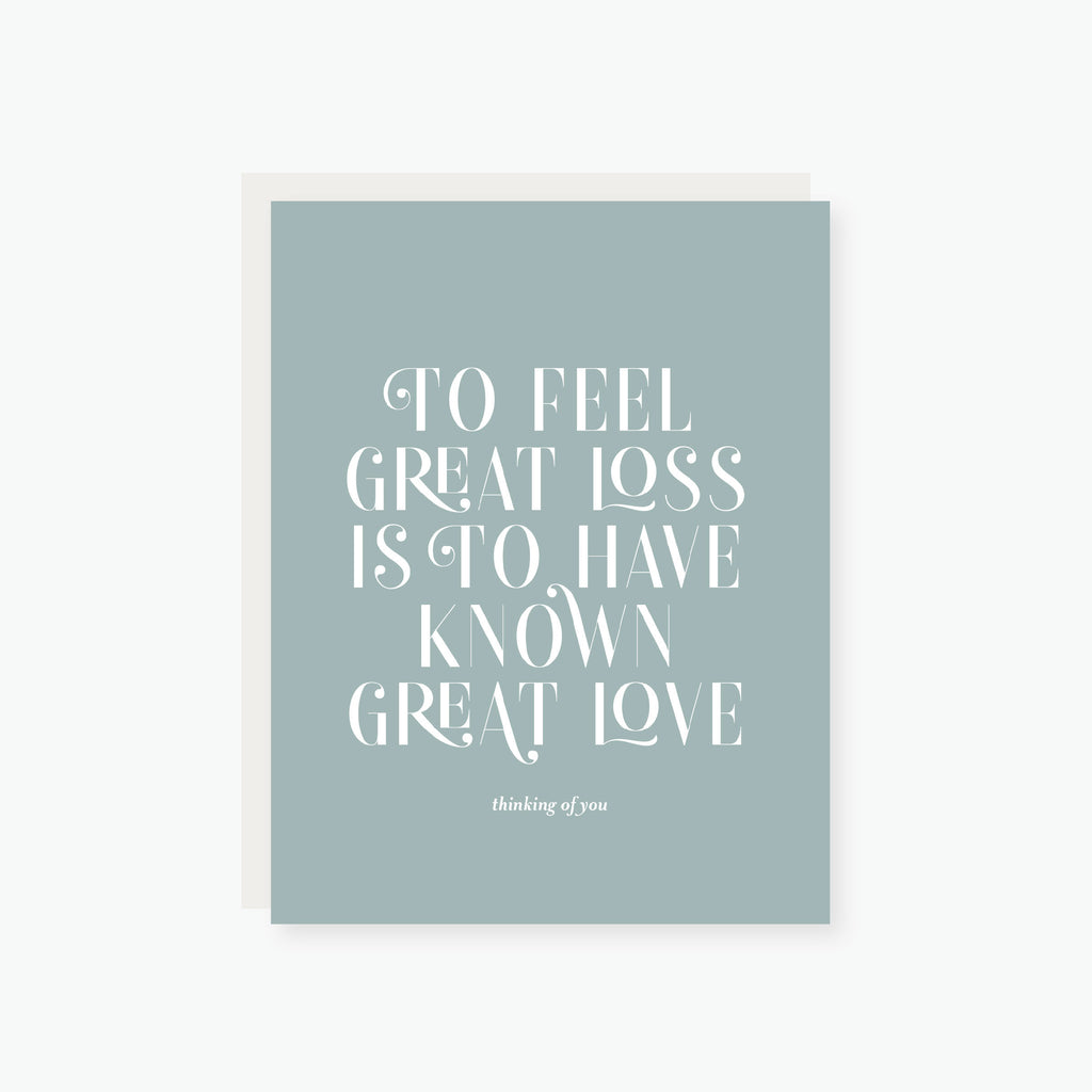 to have known great love sympathy card