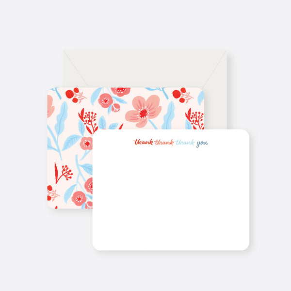 thank thank thank you flat notecard set
