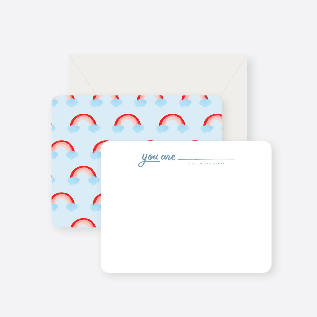 you are _____ ( fill in the blank) flat notecard set