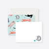 stretching cats flat notecard set