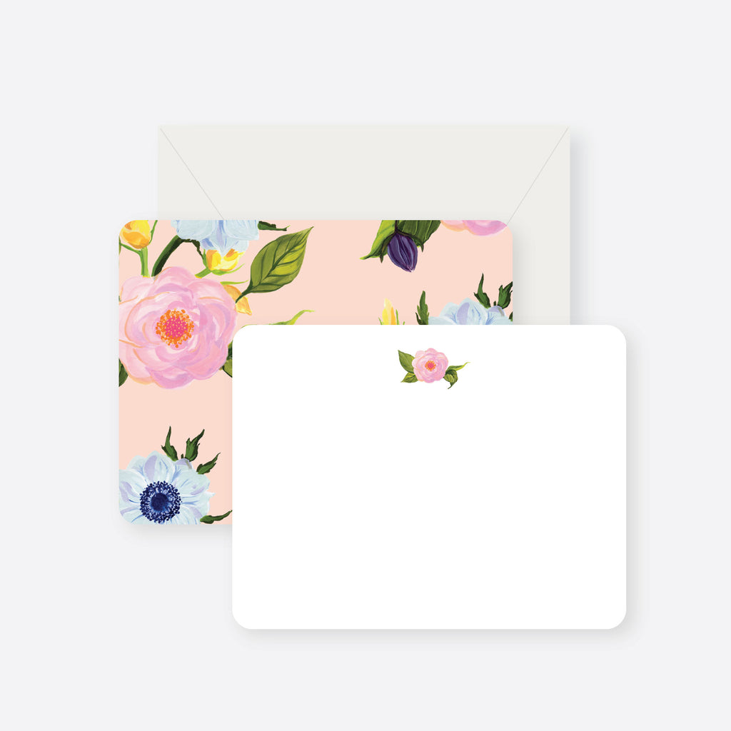 garden floral notecard set