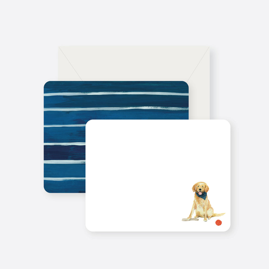 Happy Golden Lab flat note card set