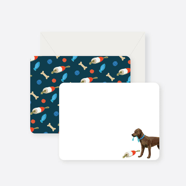 Chocolate Lab flat note card set