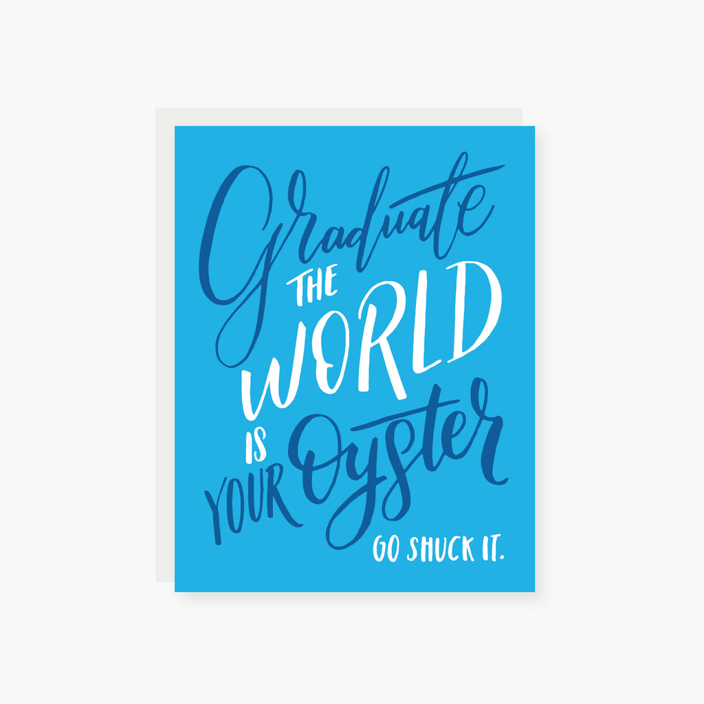 world is your oyster graduation card