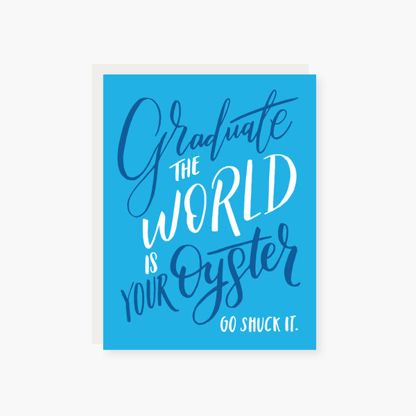 world is your oyster graduation card
