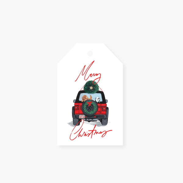 jolly jeep holiday gift tag set