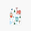 merry winter town holiday gift tag set