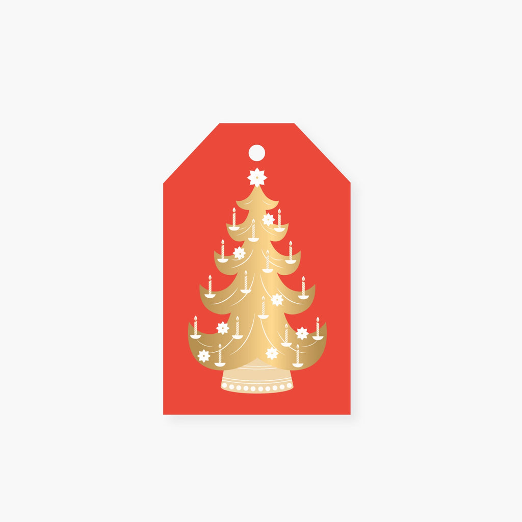 Vintage Christmas Tree Holiday Gift Tag set