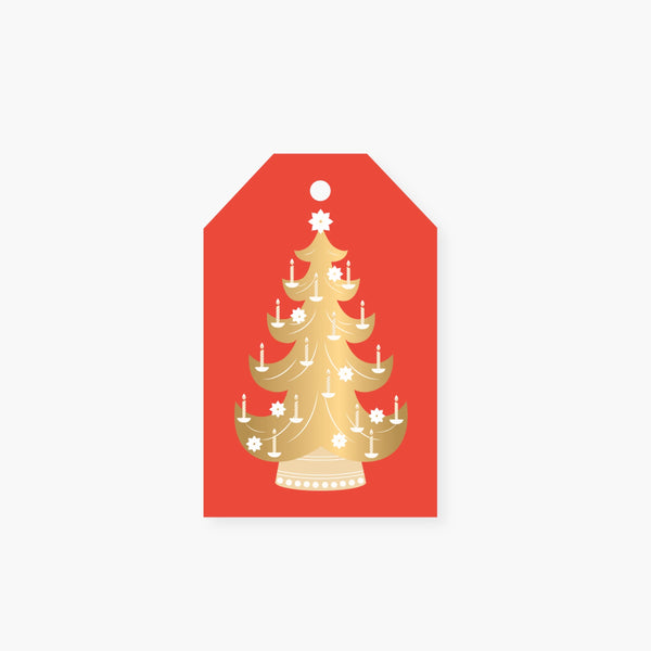 Vintage Christmas Tree Holiday Gift Tag set